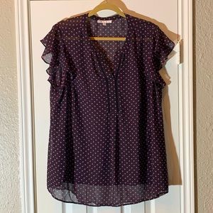 DR2 Black with Pink Polka Dots Blouse